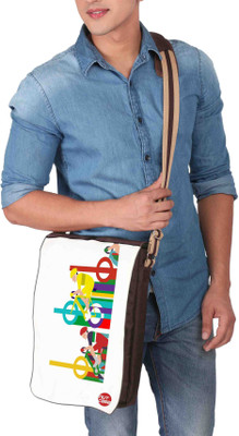 

Nutcaseshop 14 inch Expandable Laptop Messenger Bag(Multicolor)