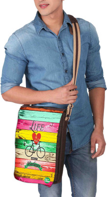 

Nutcaseshop 14 inch Expandable Laptop Messenger Bag(Multicolor)