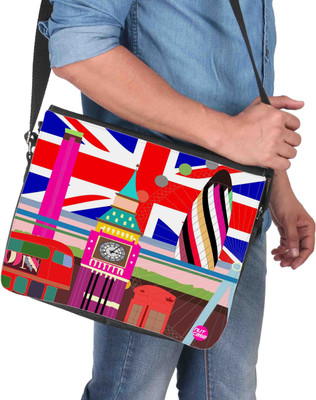 

Nutcaseshop 14 inch Expandable Laptop Messenger Bag(Multicolor)