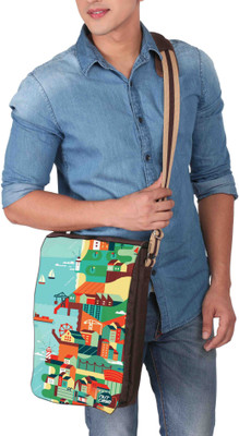 

Nutcaseshop 14 inch Expandable Laptop Messenger Bag(Multicolor)