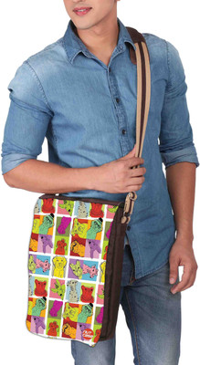 

Nutcaseshop 14 inch Expandable Laptop Messenger Bag(Multicolor)