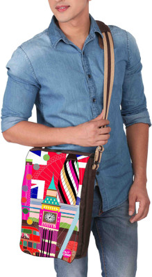 

Nutcaseshop 14 inch Expandable Laptop Messenger Bag(Multicolor)