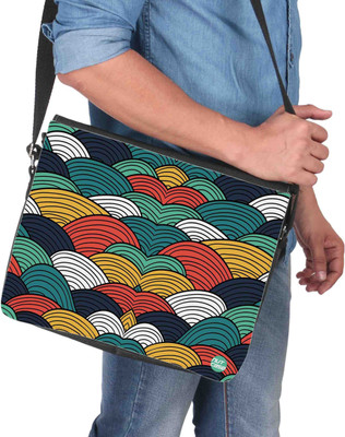 

Nutcaseshop 14 inch Expandable Laptop Messenger Bag(Multicolor)