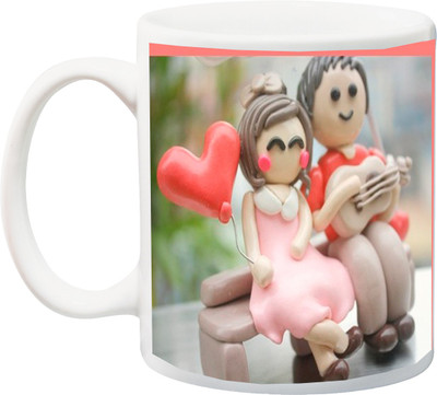 ME&YOU Gift for Husband/Wife/Boyfriend/Girlfriend/Couple On Valentine's Day Or Anniversary; Or Special Occasion;Couple love Heart Print Ceramic Coffee Mug(325 ml)