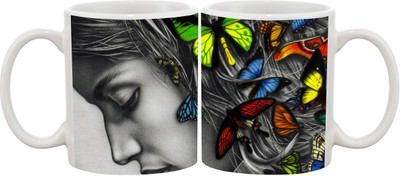 

Ashvah MUG115 Ceramic Mug(350 ml), Multicolor