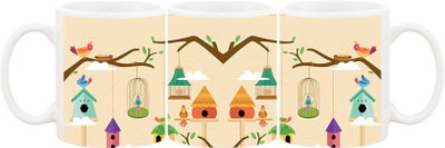 

Ashvah Mug767 Ceramic Mug(350 ml), Multicolor