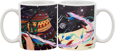 

Ashvah MUG097 Ceramic Mug(350 ml), Multicolor
