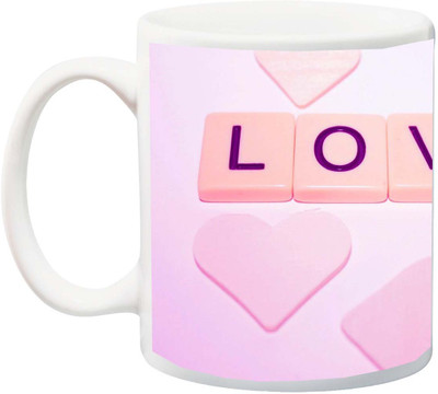 

ME&YOU Gift for Husband/Wife/Boyfriend/Girlfriend/lover;Love pink Special HD Printed Ceramic Mug(325 ml), Multicolor
