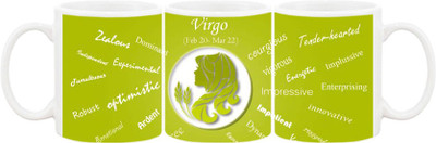 

Ashvah Mug380 Ceramic Mug(350 ml), Multicolor