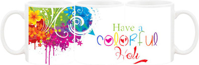 

Ashvah Mug390 Ceramic Mug(350 ml), Multicolor