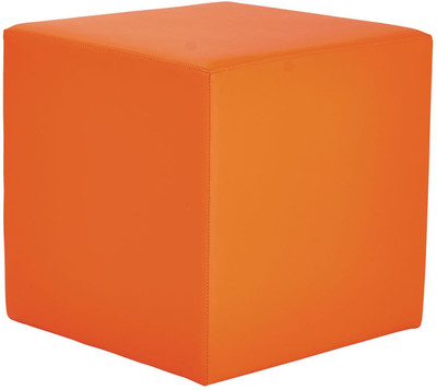 

Black Square Engineered Wood Standard Ottoman(Finish Color - Orange)