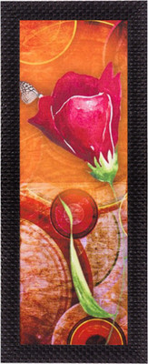 eCraftIndia Abstract Colorful Flowers Canvas 16 inch x 7 inch Painting(With Frame)