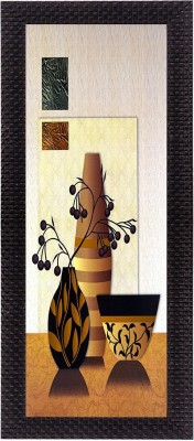 eCraftIndia Abstract Vase Canvas 16 inch x 7 inch Painting(With Frame)