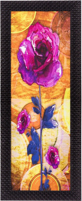 eCraftIndia Abstract Colorful Flower Canvas 16 inch x 7 inch Painting(With Frame)