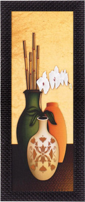 eCraftIndia Abstract Designer vases Ink 16 inch x 7 inch Painting(With Frame)