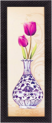 eCraftIndia Vase & Flower Canvas 16 inch x 7 inch Painting(With Frame)