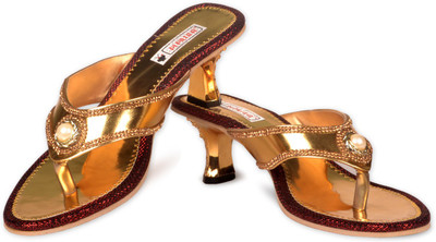 

Pipilika Women GOLDEN & MAROON Heels