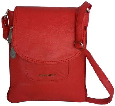 

Evookey Girls Casual Red Leatherette Sling Bag