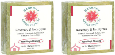 

Harmony Aromatherapy Rosemary And Eucalyptus Natural Handmade Bathing Bar With Pure Essential Oils(125 g, Pack of 2)