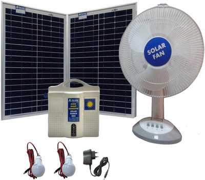 

Belifal Solar Home Lighting System With 2pcs 12V DC LED Bulbs & 1pcs Table Fan & Battery Box & Solar Panel Solar Light Set Solar Light Set(Free Standing)