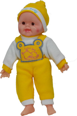 

HALO NATION Laughing Baby Stuffed Doll 34 CM Plush Soft Toys - Kids Best Friend (Bright Yellow) - 34 cm(Yellow)