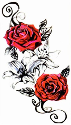 

Savii Red Rose Temporary Tattoo(Red Rose Flower Design)