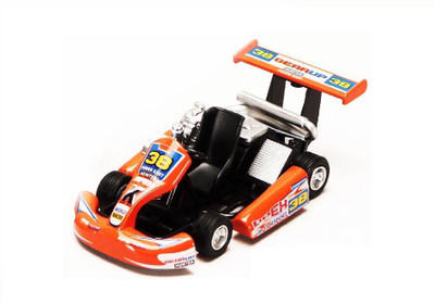 

Kinsmart Turbo Die Cast 5-inch Go Kart with Pullback Action(Orange)