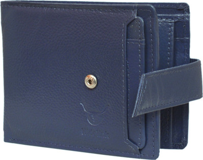 

Hidelink Men Blue Genuine Leather Wallet(6 Card Slots)