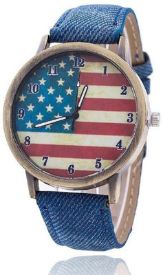 

Zillion USA Print Dial Blue Denim Strap Watch - For Men