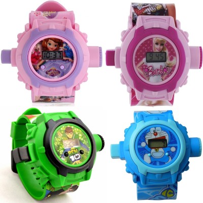 Shanti Enterprises Combo Barbie, Sofia, Ben 10 and Doraemon 24 Images Projector Watch Digital Watch  - For Boys & Girls   Watches  (Shanti Enterprises)