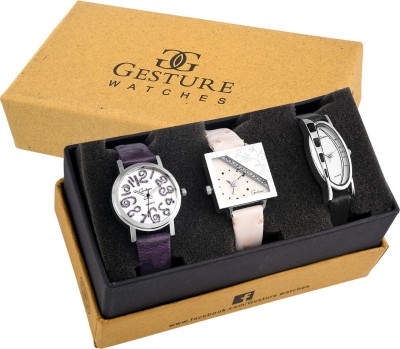 Gesture Essentials combo Of 3 Watches Analog Watch  - For Women   Watches  (Gesture)