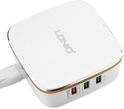 

MUTEBOX LDNIO-A6704 Mobile Charger(White, Gold), Gold;white