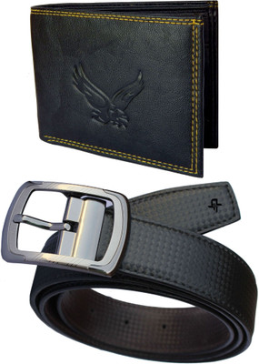 

DFashion Men Black Artificial Leather Belt, Black-01
