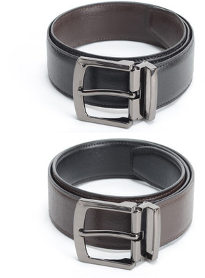 

Calvadoss Men Formal Black, Brown Texas Leatherite Reversible Belt
