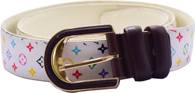

Zaira Diamond Men Casual, Party White Genuine Leather Belt, Off white