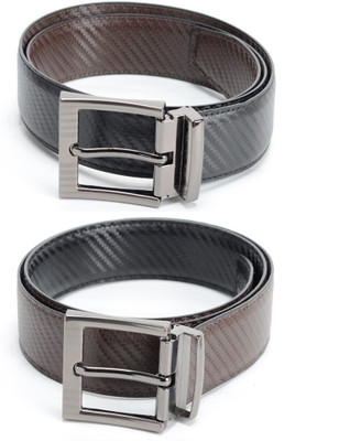 

Calvadoss Men Formal Black, Brown Texas Leatherite Reversible Belt