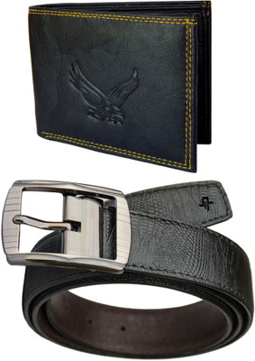 

DFashion Men Black Artificial Leather Belt, Black-01