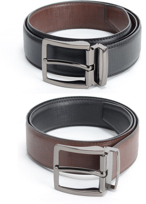 

Calvadoss Men Formal Black, Brown Texas Leatherite Reversible Belt