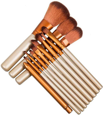 

VibeX ™ Gopro Makeup Brush Foundation Blending, Blush, Powder Cosmetics Brushes Set with Box Bamboo Handle Kabuki(Pack of 12)