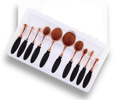 

VibeX ® Beauty Set: Makeup Brushes Foundation Contour Powder Eyebrow Blush Eyeshadow Kit(Pack of 10)