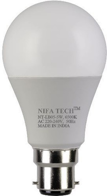 

NIFA TECH 5 W Standard B22 LED Bulb(White)