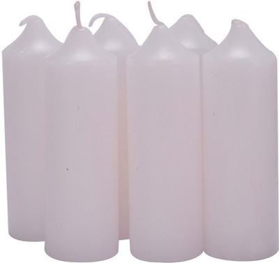 

Scrafts 6Pcs Set Small White Candle(Silver, Pack of 6)