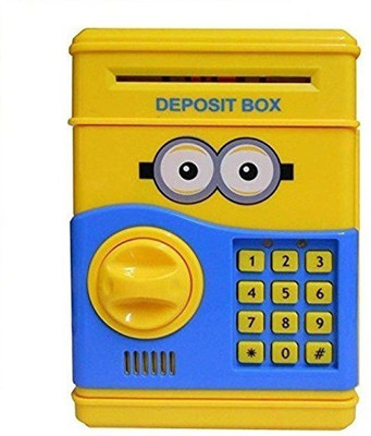 

Tuelip Money Safe Kids Piggy Savings Bank with Electronic Lock (Minion) Coin Bank(Yellow)