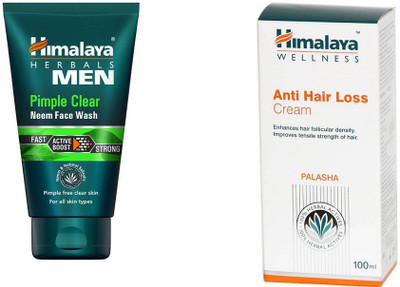 

Himalaya MEN Pimple Clear Neem Face Wash with hair loss cream 100 ml(Set of)