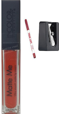 

Blushia Matte Me Liquid Lipstick+ 1 Lippencil+ 1 Sharpner(Set of 3)