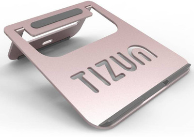 

TIZUM Foldable Anodized Aluminum Lightweight Ergonomic, Air Vented Multi-Function Cooling Pad(Rose Gold)