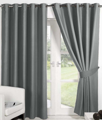 

Italian Fab 274 cm (9 ft) Polyester Long Door Curtain (Pack Of 4)(Floral, Gray)