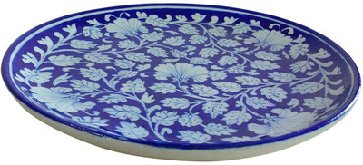 

Shilpbazaar Enticing Pottery Decorative Platter(Blue)