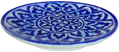 

Shilpbazaar Beautiful Pottery Decorative Platter(Blue)