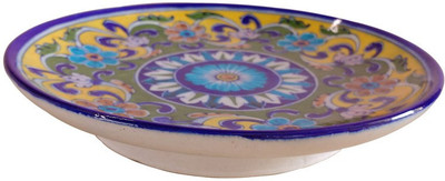 

Shilpbazaar Charming Pottery Decorative Platter(Blue)